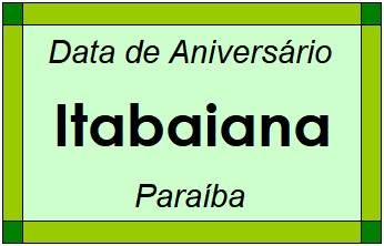 Data de Aniversário da Cidade Itabaiana