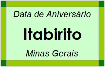 Data de Aniversário da Cidade Itabirito