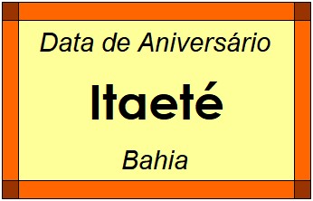 Data de Aniversário da Cidade Itaeté