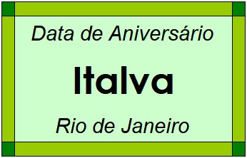 Data de Aniversário da Cidade Italva