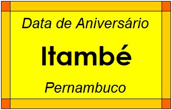 Data de Aniversário da Cidade Itambé