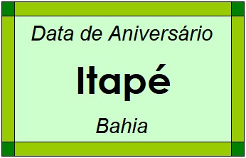 Data de Aniversário da Cidade Itapé