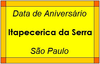 Data de Aniversário da Cidade Itapecerica da Serra