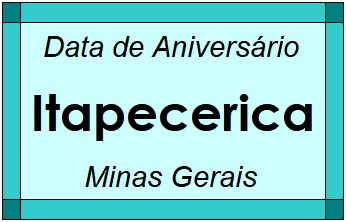 Data de Aniversário da Cidade Itapecerica