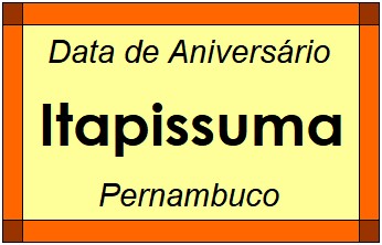 Data de Aniversário da Cidade Itapissuma