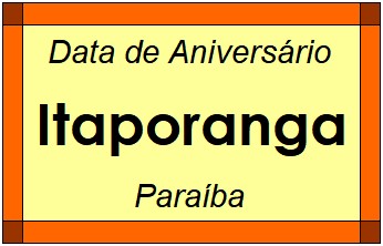 Data de Aniversário da Cidade Itaporanga