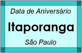 Data de Aniversário da Cidade Itaporanga