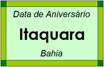 Data de Aniversário da Cidade Itaquara