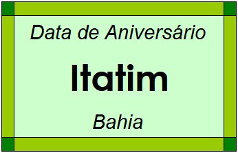 Data de Aniversário da Cidade Itatim