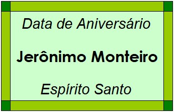 Data de Aniversário da Cidade Jerônimo Monteiro