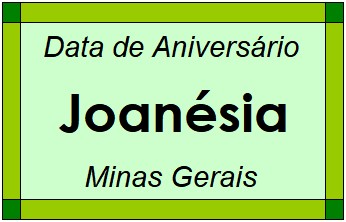 Data de Aniversário da Cidade Joanésia