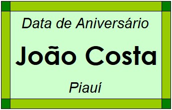 Data de Aniversário da Cidade João Costa