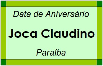 Data de Aniversário da Cidade Joca Claudino