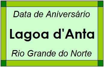 Data de Aniversário da Cidade Lagoa d'Anta