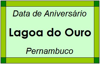 Data de Aniversário da Cidade Lagoa do Ouro