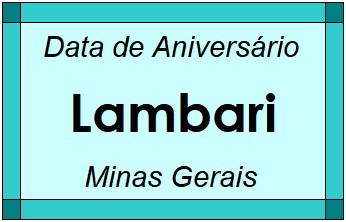 Data de Aniversário da Cidade Lambari