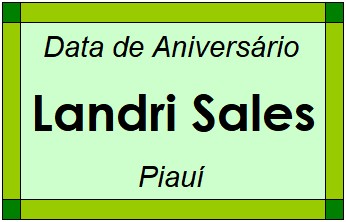 Data de Aniversário da Cidade Landri Sales