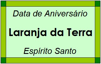 Data de Aniversário da Cidade Laranja da Terra