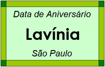 Data de Aniversário da Cidade Lavínia