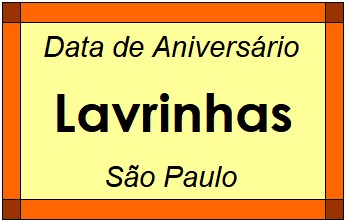 Data de Aniversário da Cidade Lavrinhas