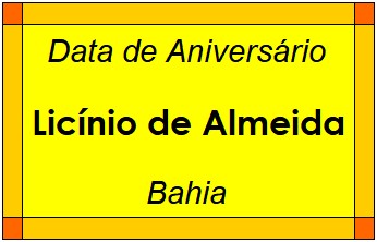 Data de Aniversário da Cidade Licínio de Almeida