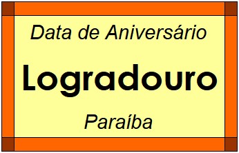 Data de Aniversário da Cidade Logradouro