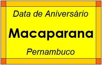 Data de Aniversário da Cidade Macaparana