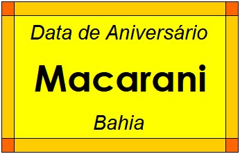 Data de Aniversário da Cidade Macarani