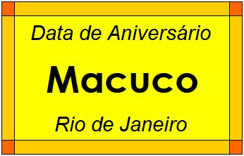 Data de Aniversário da Cidade Macuco