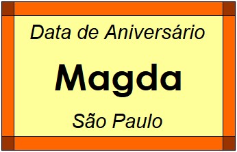 Data de Aniversário da Cidade Magda