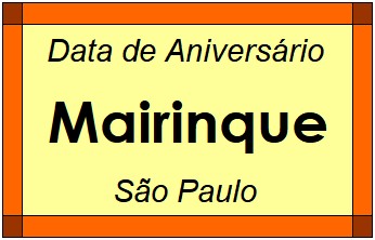 Data de Aniversário da Cidade Mairinque