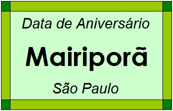 Data de Aniversário da Cidade Mairiporã