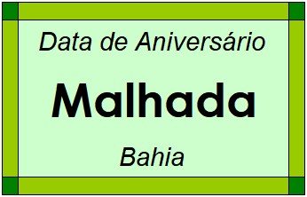 Data de Aniversário da Cidade Malhada