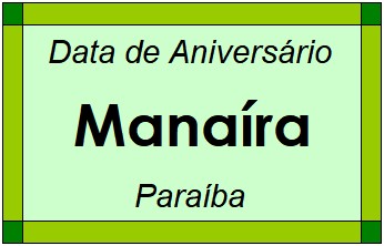 Data de Aniversário da Cidade Manaíra