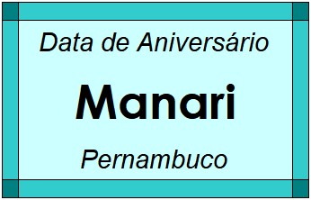 Data de Aniversário da Cidade Manari