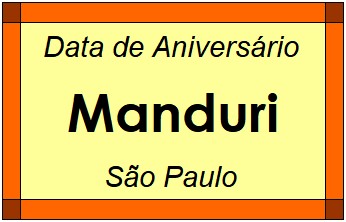 Data de Aniversário da Cidade Manduri