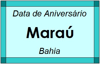 Data de Aniversário da Cidade Maraú