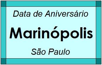 Data de Aniversário da Cidade Marinópolis