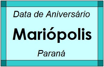 Data de Aniversário da Cidade Mariópolis