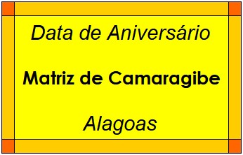 Data de Aniversário da Cidade Matriz de Camaragibe