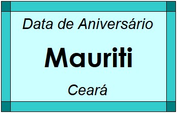 Data de Aniversário da Cidade Mauriti