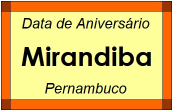 Data de Aniversário da Cidade Mirandiba