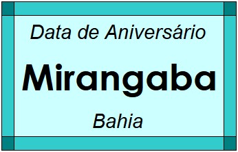 Data de Aniversário da Cidade Mirangaba