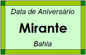 Data de Aniversário da Cidade Mirante