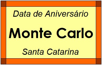 Data de Aniversário da Cidade Monte Carlo