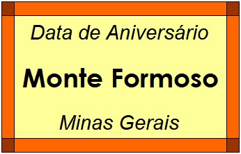 Data de Aniversário da Cidade Monte Formoso