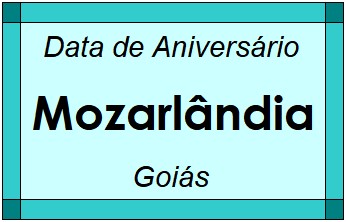 Data de Aniversário da Cidade Mozarlândia