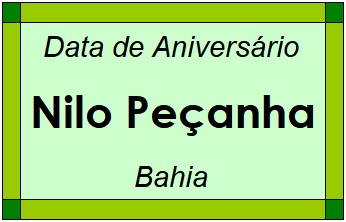 Data de Aniversário da Cidade Nilo Peçanha