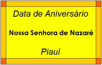 Data de Aniversário da Cidade Nossa Senhora de Nazaré