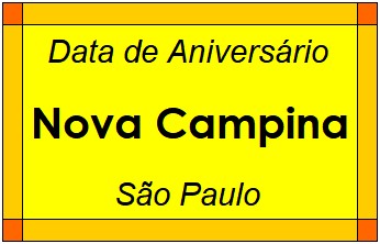 Data de Aniversário da Cidade Nova Campina